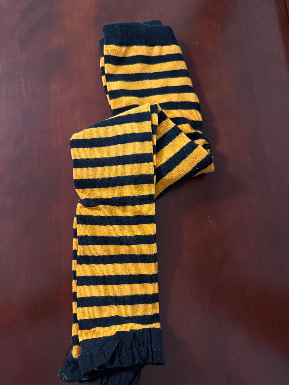 Ruffle Butts Black and Orange Striped Tights